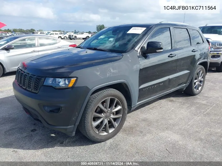 2019 Jeep Grand Cherokee Limited 4X4 VIN: 1C4RJFBG1KC711564 Lot: 40859731