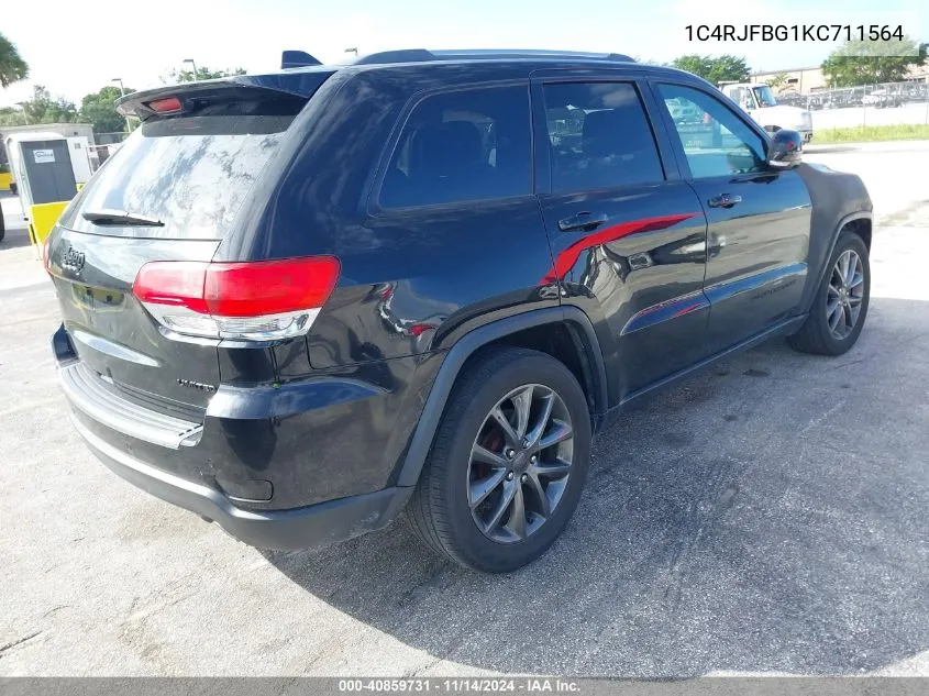 2019 Jeep Grand Cherokee Limited 4X4 VIN: 1C4RJFBG1KC711564 Lot: 40859731