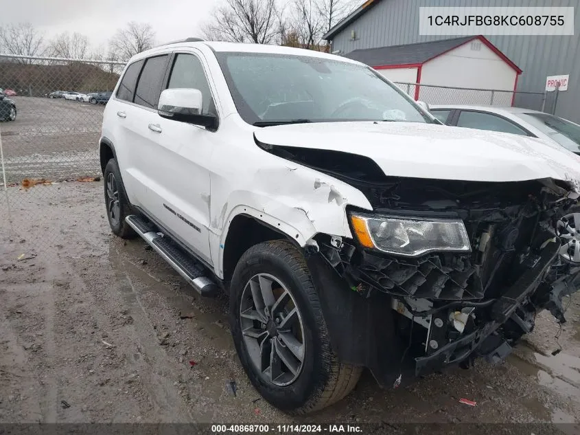 2019 Jeep Grand Cherokee Limited 4X4 VIN: 1C4RJFBG8KC608755 Lot: 40868700