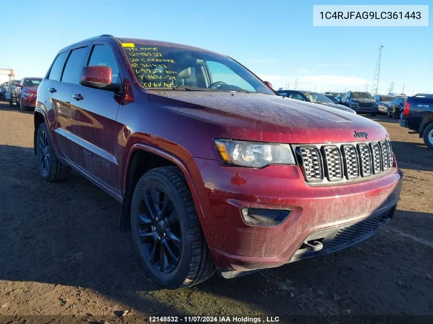 2020 Jeep Grand Cherokee Laredo VIN: 1C4RJFAG9LC361443 Lot: 12148532