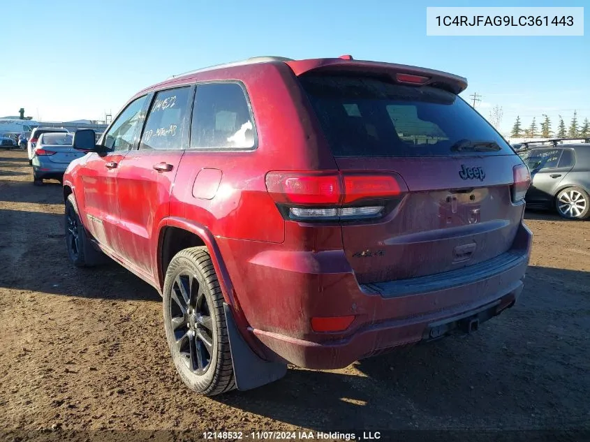 2020 Jeep Grand Cherokee Laredo VIN: 1C4RJFAG9LC361443 Lot: 12148532