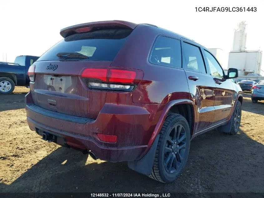 2020 Jeep Grand Cherokee Laredo VIN: 1C4RJFAG9LC361443 Lot: 12148532