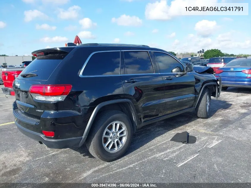 2020 Jeep Grand Cherokee Laredo E 4X2 VIN: 1C4RJEAG6LC341791 Lot: 39474396