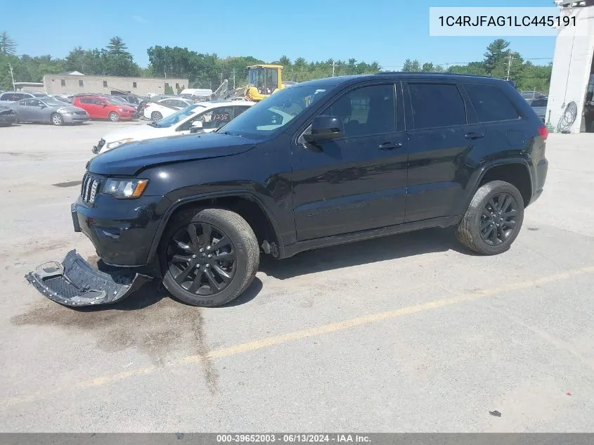 2020 Jeep Grand Cherokee Altitude 4X4 VIN: 1C4RJFAG1LC445191 Lot: 39652003