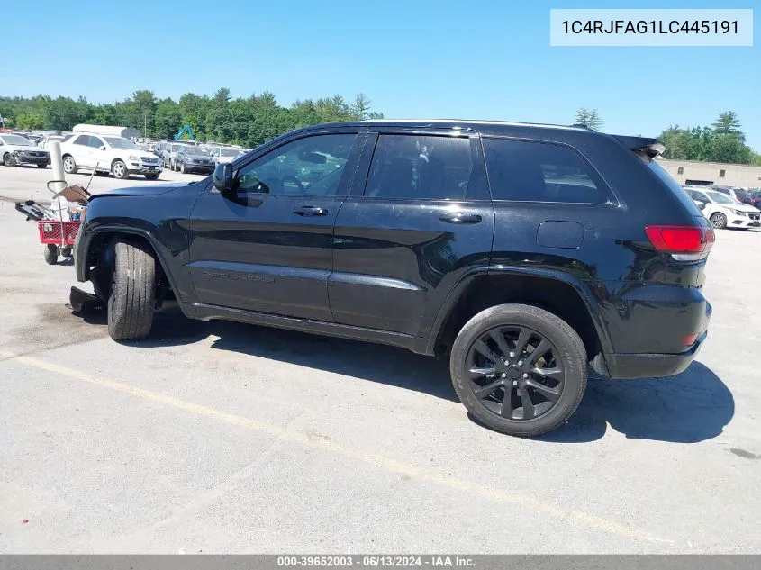 2020 Jeep Grand Cherokee Altitude 4X4 VIN: 1C4RJFAG1LC445191 Lot: 39652003