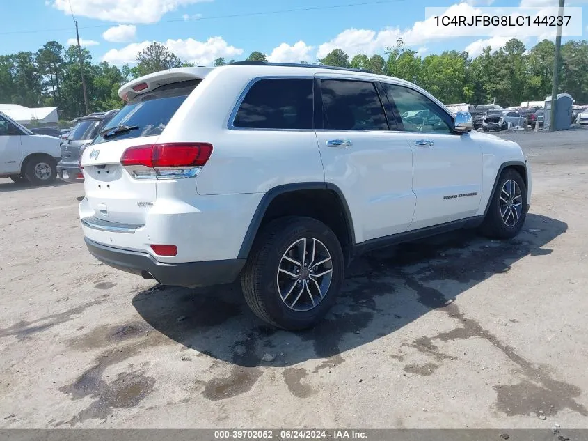 2020 Jeep Grand Cherokee Limited 4X4 VIN: 1C4RJFBG8LC144237 Lot: 39702052