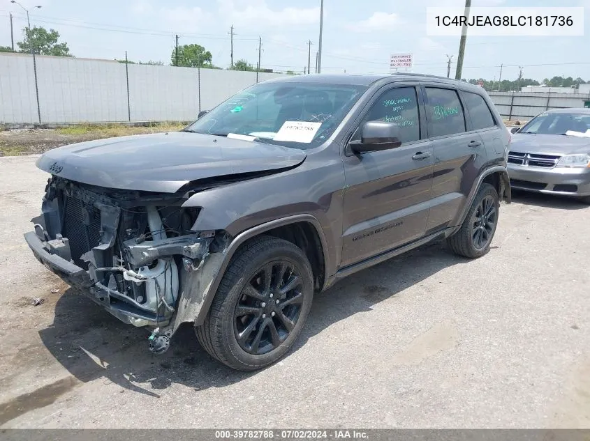 2020 Jeep Grand Cherokee Altitude 4X2 VIN: 1C4RJEAG8LC181736 Lot: 39782788