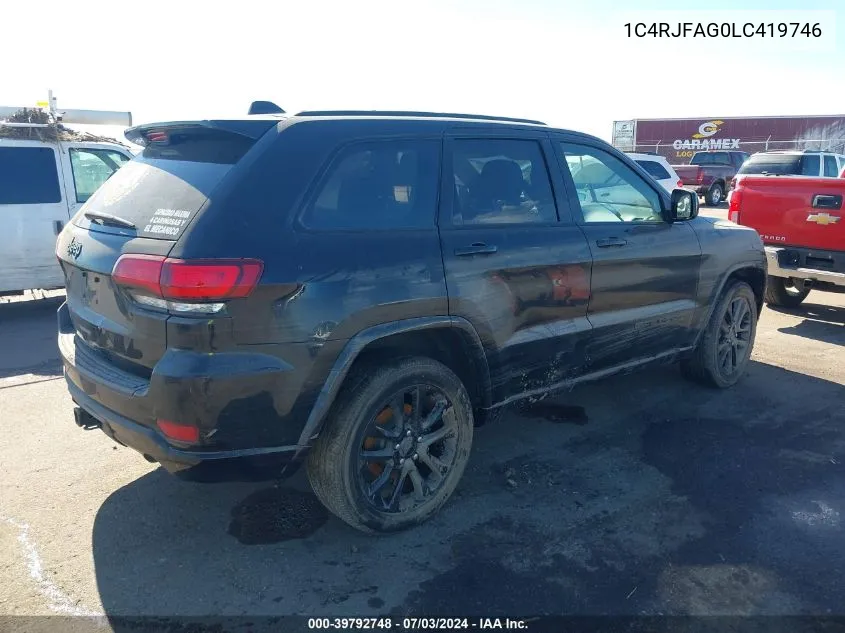 2020 Jeep Grand Cherokee Altitude 4X4 VIN: 1C4RJFAG0LC419746 Lot: 39792748