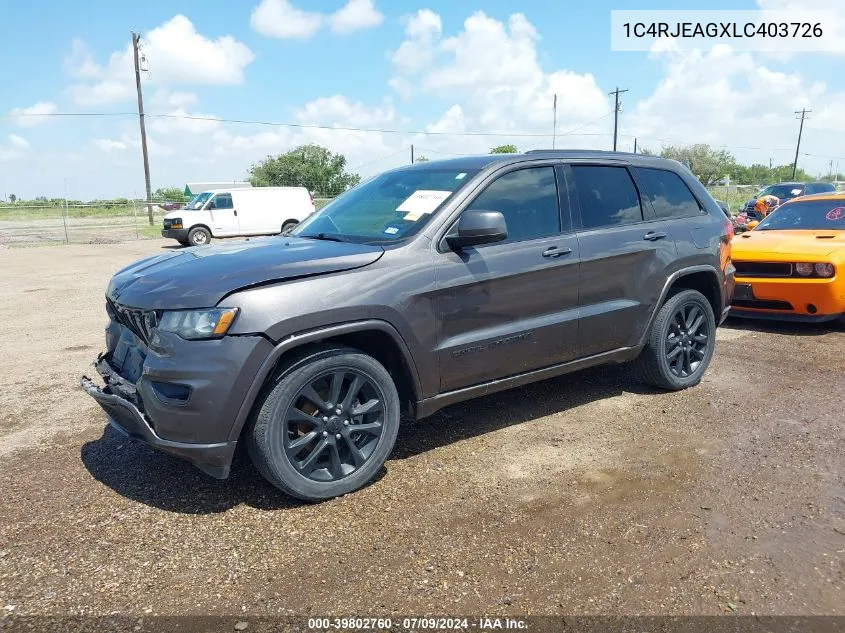 2020 Jeep Grand Cherokee Altitude 4X2 VIN: 1C4RJEAGXLC403726 Lot: 39802760