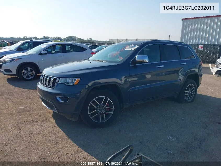 2020 Jeep Grand Cherokee Limited 4X2 VIN: 1C4RJEBG7LC202011 Lot: 39871938