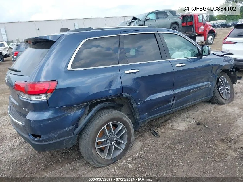 1C4RJFBG4LC334102 2020 Jeep Grand Cherokee Limited 4X4