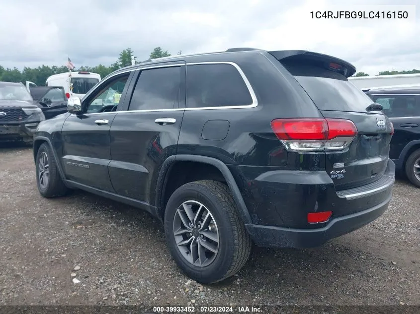 2020 Jeep Grand Cherokee Limited 4X4 VIN: 1C4RJFBG9LC416150 Lot: 39933452