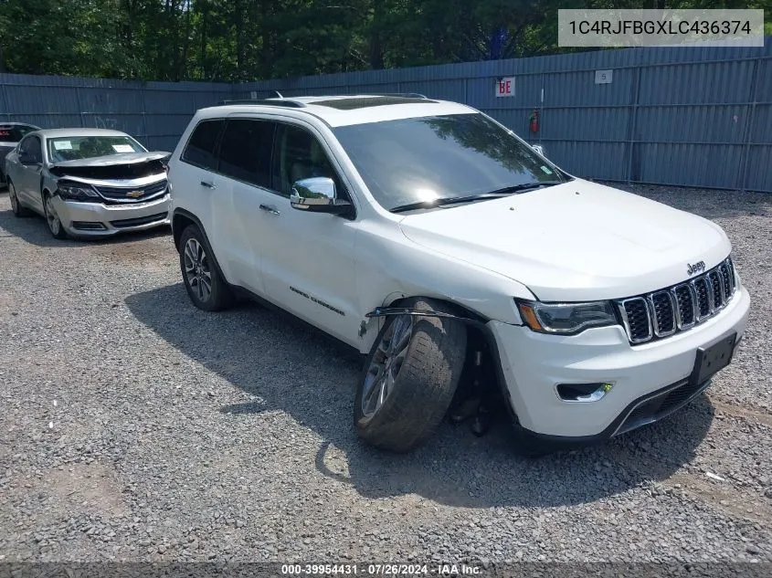 2020 Jeep Grand Cherokee Limited 4X4 VIN: 1C4RJFBGXLC436374 Lot: 39954431