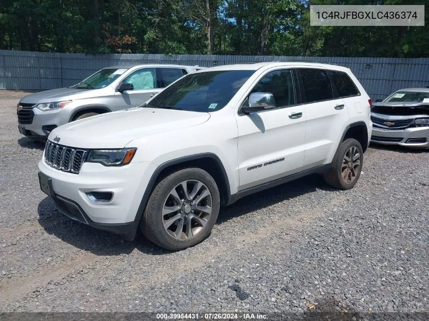 2020 Jeep Grand Cherokee Limited 4X4 VIN: 1C4RJFBGXLC436374 Lot: 39954431