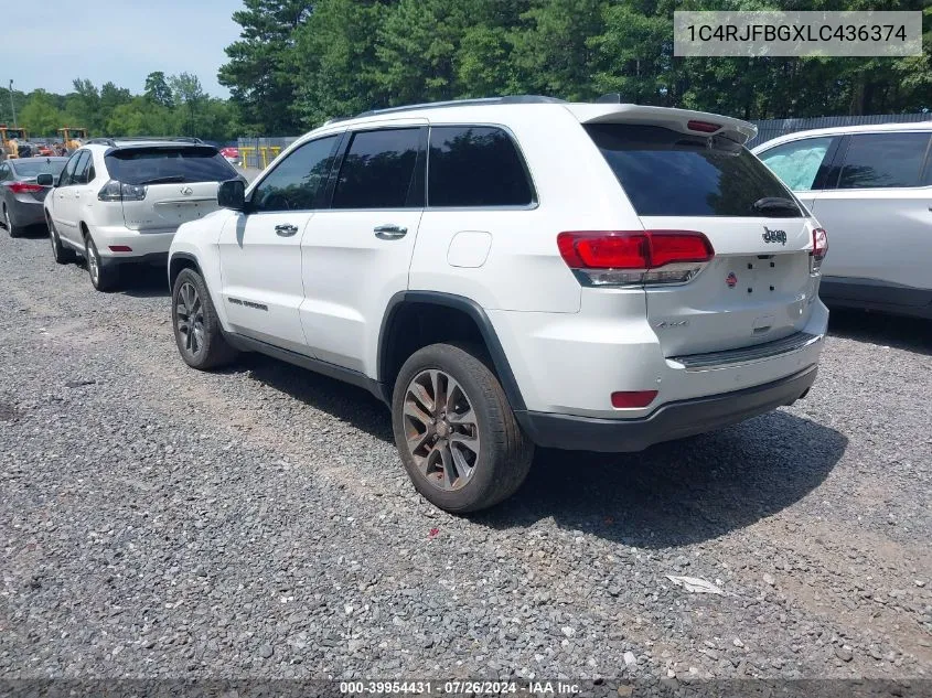 2020 Jeep Grand Cherokee Limited 4X4 VIN: 1C4RJFBGXLC436374 Lot: 39954431