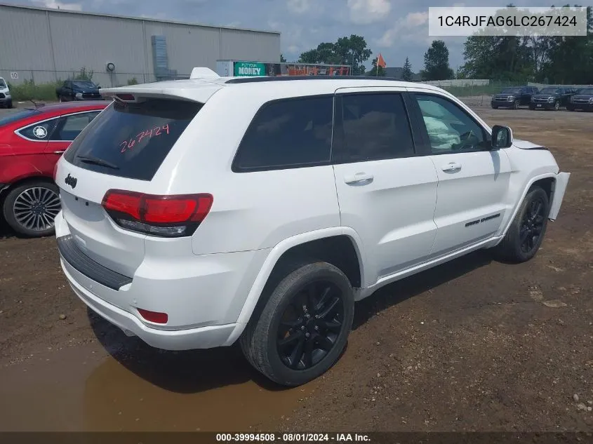 2020 Jeep Grand Cherokee Altitude 4X4 VIN: 1C4RJFAG6LC267424 Lot: 39994508