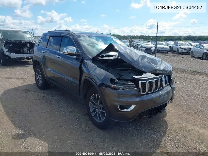 2020 Jeep Grand Cherokee Limited 4X4 VIN: 1C4RJFBG2LC304452 Lot: 40010444