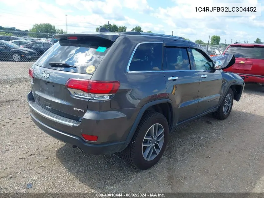 2020 Jeep Grand Cherokee Limited 4X4 VIN: 1C4RJFBG2LC304452 Lot: 40010444