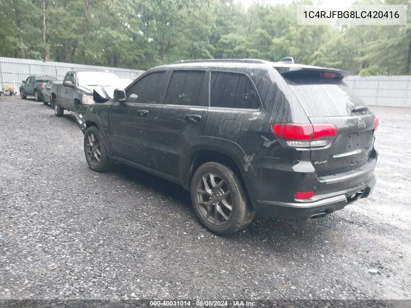 2020 Jeep Grand Cherokee Limited X 4X4 VIN: 1C4RJFBG8LC420416 Lot: 40031014