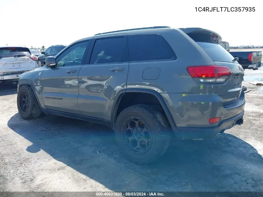 2020 Jeep Grand Cherokee Trailhawk 4X4 VIN: 1C4RJFLT7LC357935 Lot: 40031620