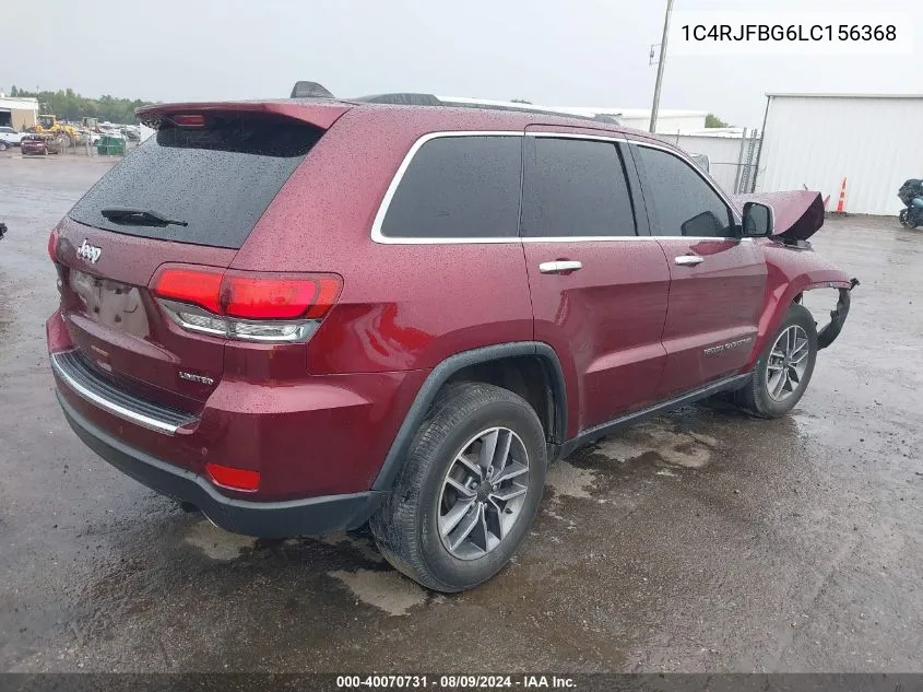 1C4RJFBG6LC156368 2020 Jeep Grand Cherokee Limited 4X4