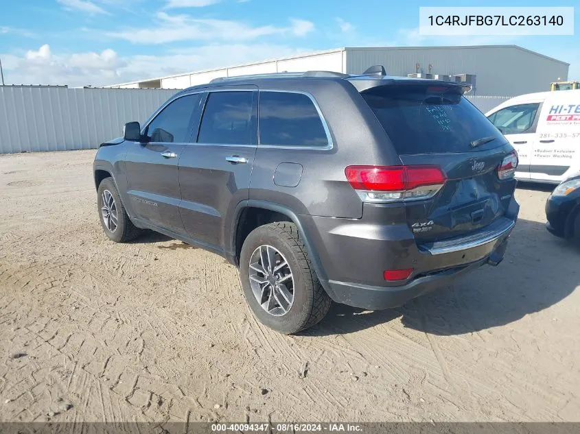 2020 Jeep Grand Cherokee Limited 4X4 VIN: 1C4RJFBG7LC263140 Lot: 40094347