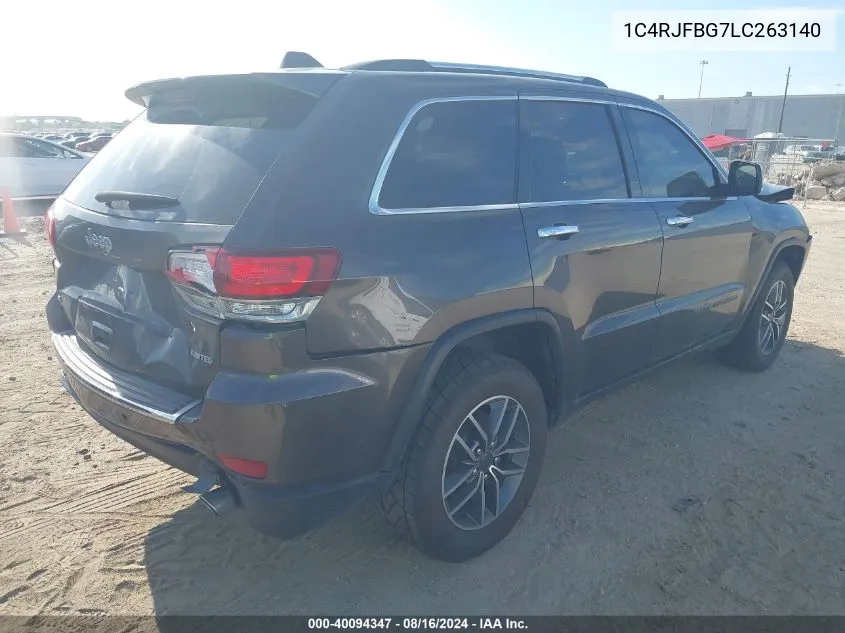 2020 Jeep Grand Cherokee Limited 4X4 VIN: 1C4RJFBG7LC263140 Lot: 40094347