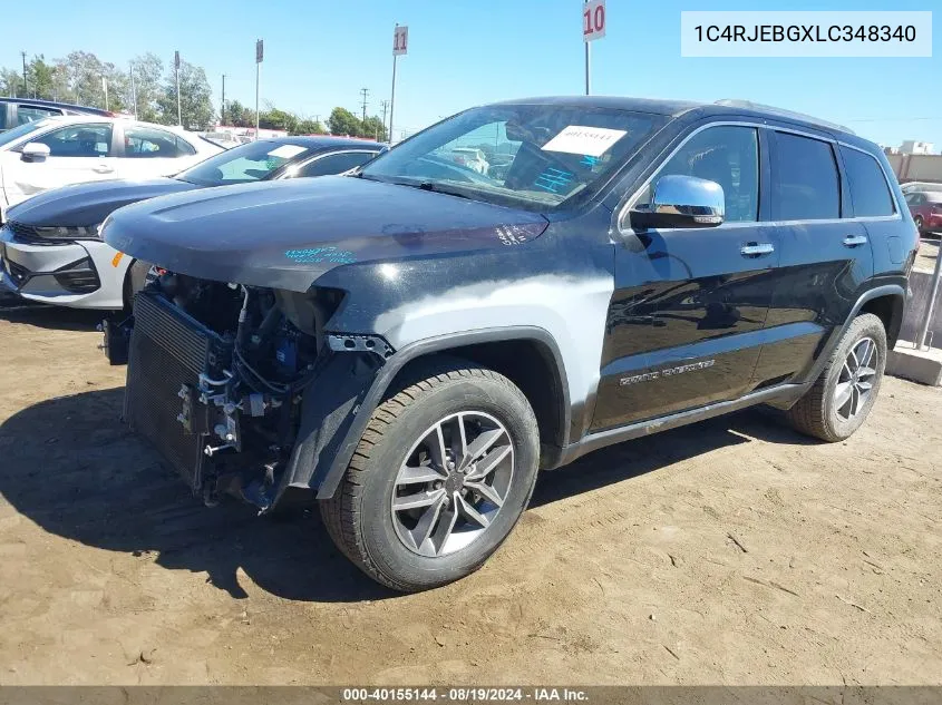 2020 Jeep Grand Cherokee Limited 4X2 VIN: 1C4RJEBGXLC348340 Lot: 40155144