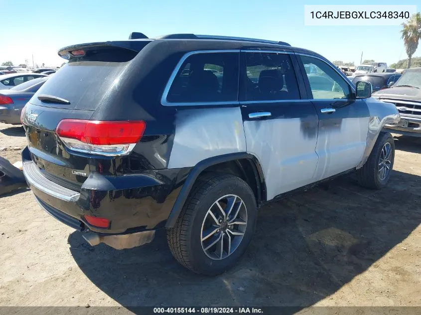 2020 Jeep Grand Cherokee Limited 4X2 VIN: 1C4RJEBGXLC348340 Lot: 40155144