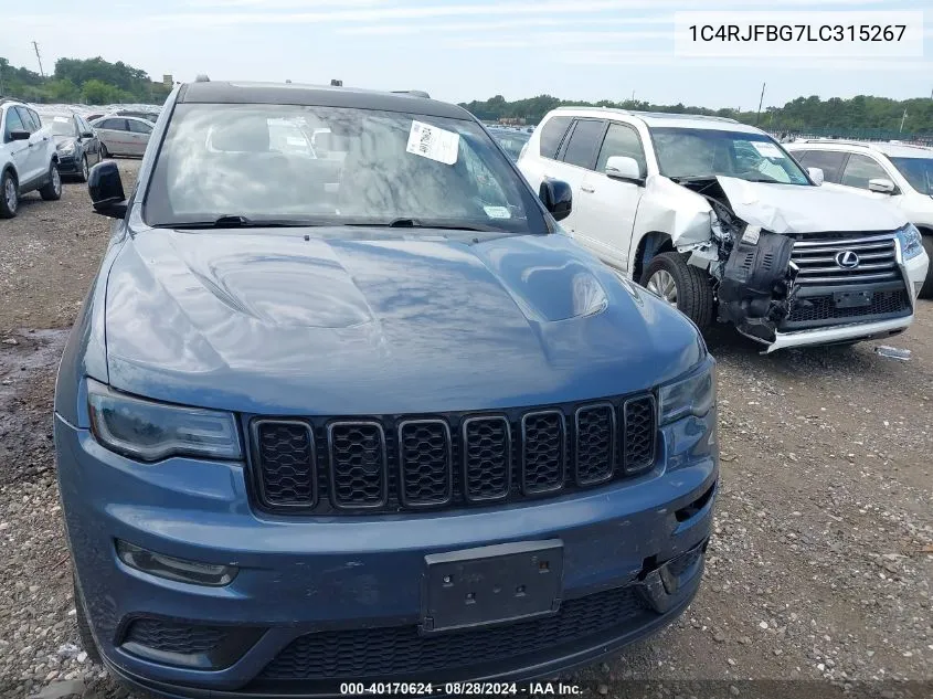 2020 Jeep Grand Cherokee Limited X 4X4 VIN: 1C4RJFBG7LC315267 Lot: 40170624