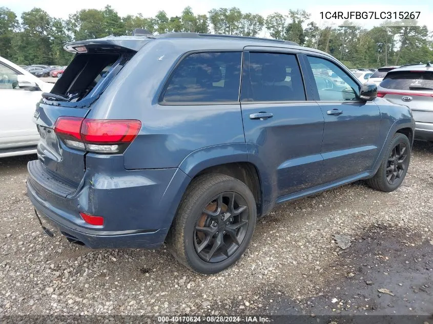 2020 Jeep Grand Cherokee Limited X 4X4 VIN: 1C4RJFBG7LC315267 Lot: 40170624