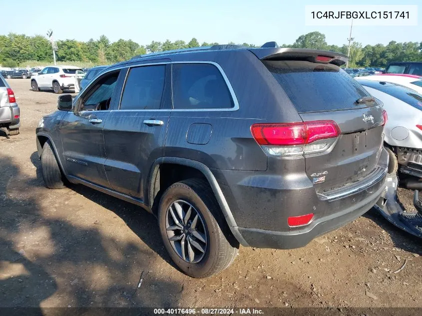 2020 Jeep Grand Cherokee Limited 4X4 VIN: 1C4RJFBGXLC151741 Lot: 40176496