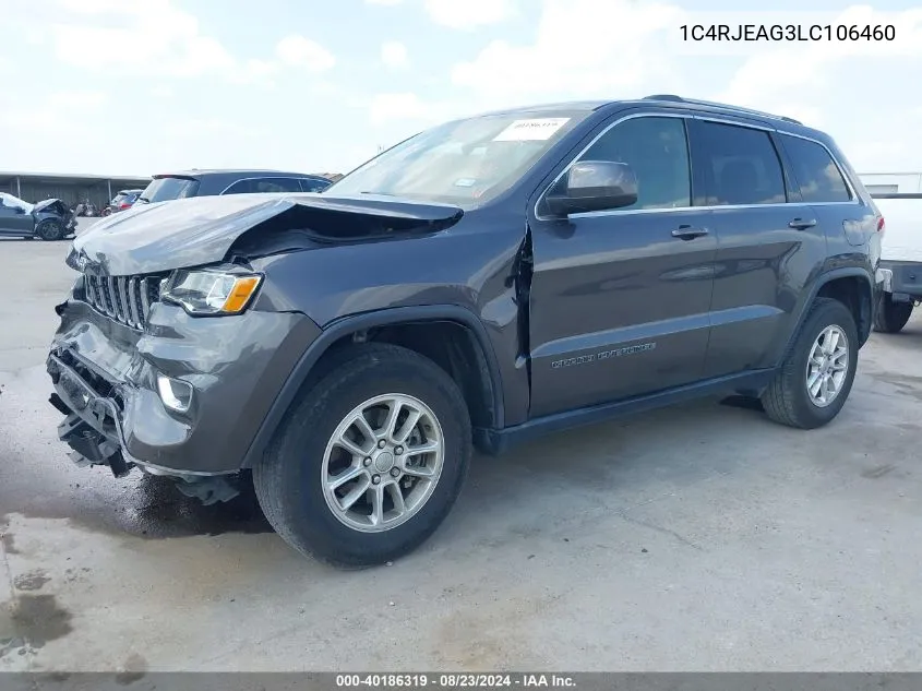 2020 Jeep Grand Cherokee Laredo E 4X2 VIN: 1C4RJEAG3LC106460 Lot: 40186319