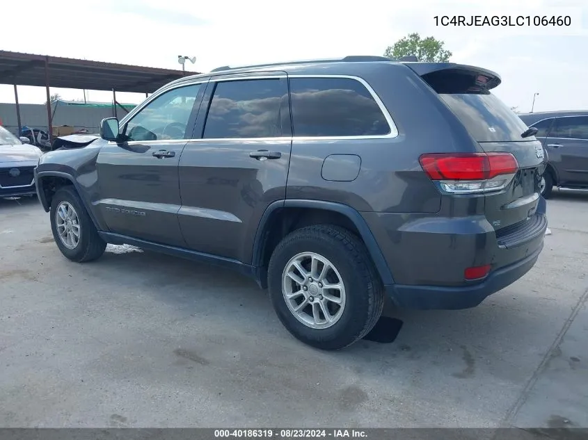 2020 Jeep Grand Cherokee Laredo E 4X2 VIN: 1C4RJEAG3LC106460 Lot: 40186319