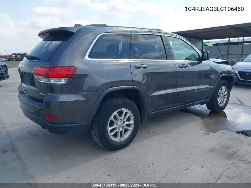 2020 Jeep Grand Cherokee Laredo E 4X2 VIN: 1C4RJEAG3LC106460 Lot: 40186319