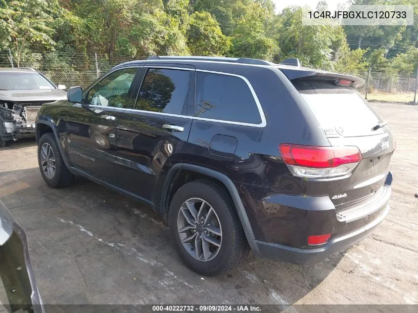 2020 Jeep Grand Cherokee Limited 4X4 VIN: 1C4RJFBGXLC120733 Lot: 40222732