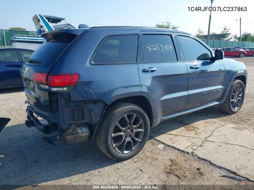 2020 Jeep Grand Cherokee Overland VIN: 1C4RJFCG7LC237863 Lot: 40259409