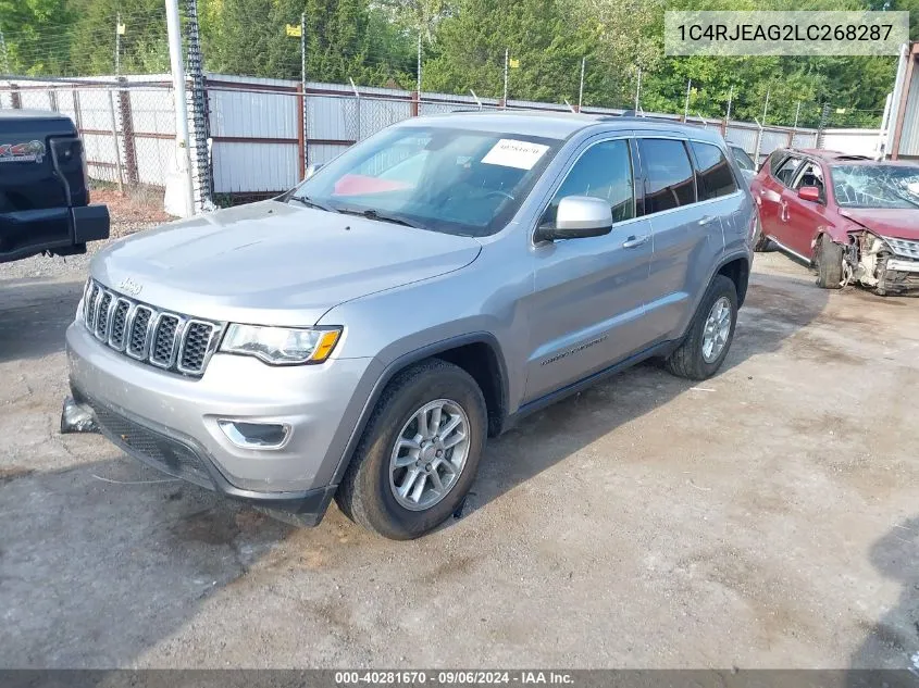 2020 Jeep Grand Cherokee Laredo 4X2 VIN: 1C4RJEAG2LC268287 Lot: 40281670