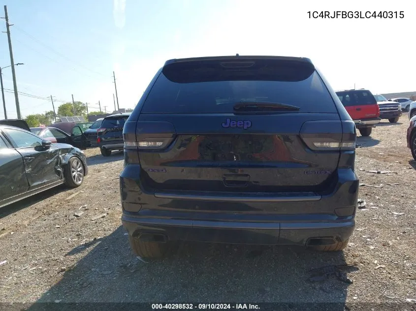 2020 Jeep Grand Cherokee Limited VIN: 1C4RJFBG3LC440315 Lot: 40298532