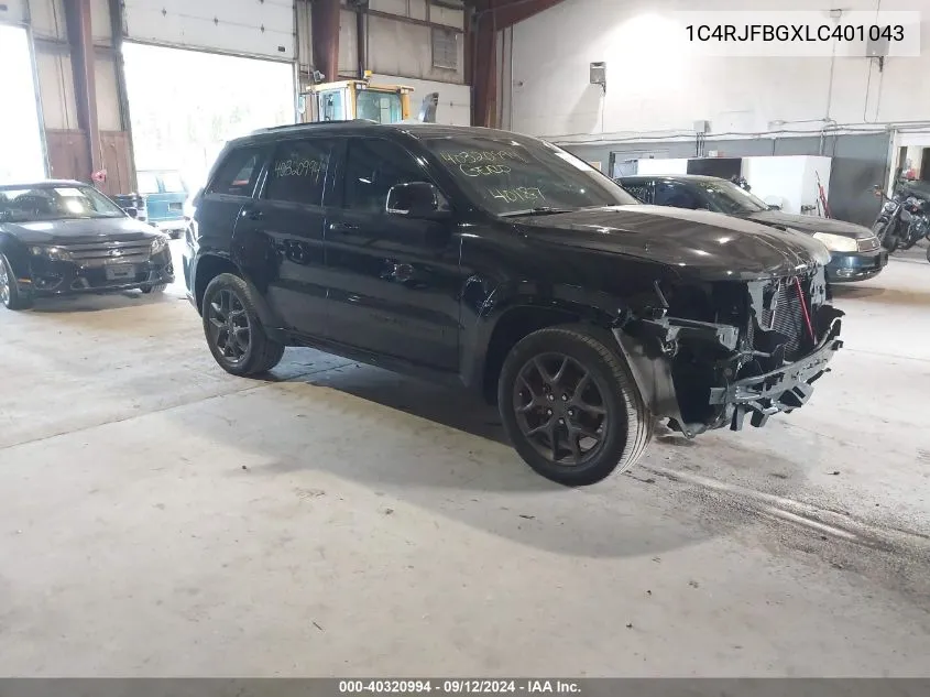 1C4RJFBGXLC401043 2020 Jeep Grand Cherokee Limited X 4X4