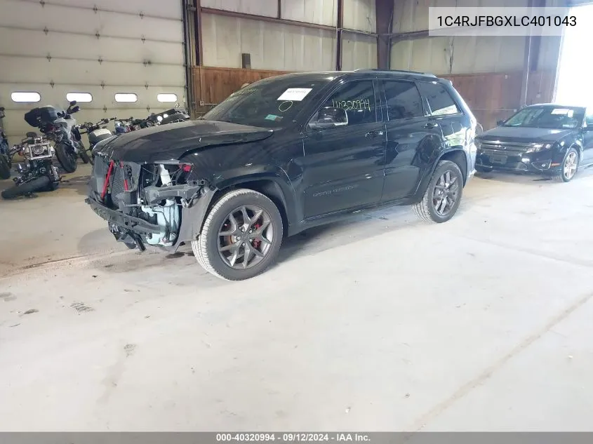 2020 Jeep Grand Cherokee Limited X 4X4 VIN: 1C4RJFBGXLC401043 Lot: 40320994