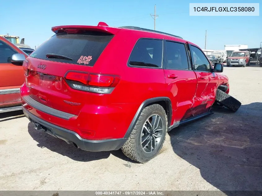 2020 Jeep Grand Cherokee Trailhawk 4X4 VIN: 1C4RJFLGXLC358080 Lot: 40341747