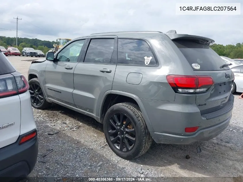 2020 Jeep Grand Cherokee Altitude 4X4 VIN: 1C4RJFAG8LC207564 Lot: 40356368