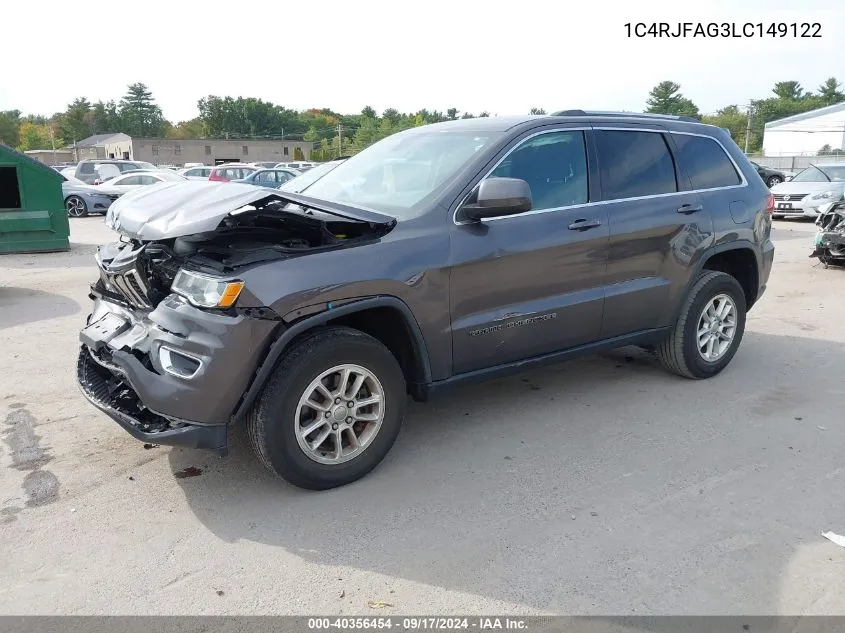 2020 Jeep Grand Cherokee Laredo E 4X4 VIN: 1C4RJFAG3LC149122 Lot: 40356454