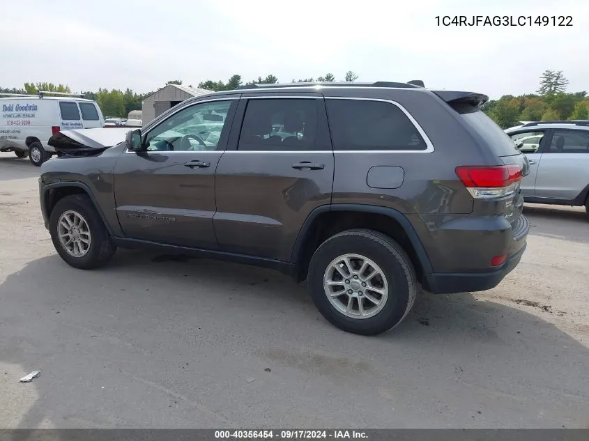 2020 Jeep Grand Cherokee Laredo E 4X4 VIN: 1C4RJFAG3LC149122 Lot: 40356454