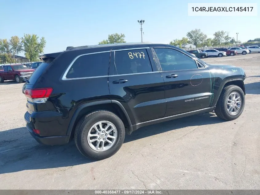 2020 Jeep Grand Cherokee Laredo VIN: 1C4RJEAGXLC145417 Lot: 40358477