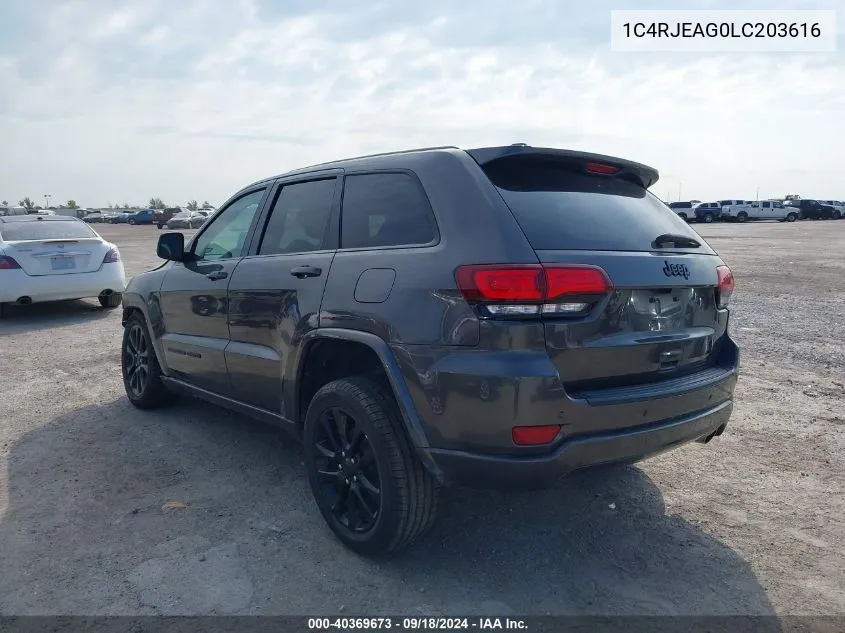 2020 Jeep Grand Cherokee Altitude 4X2 VIN: 1C4RJEAG0LC203616 Lot: 40369673