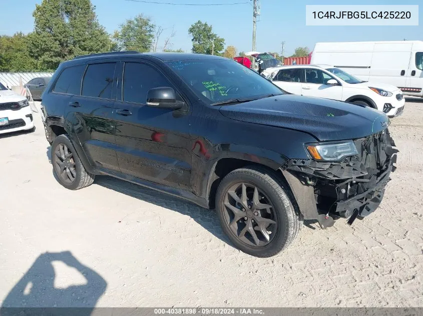 2020 Jeep Grand Cherokee Limited VIN: 1C4RJFBG5LC425220 Lot: 40381898