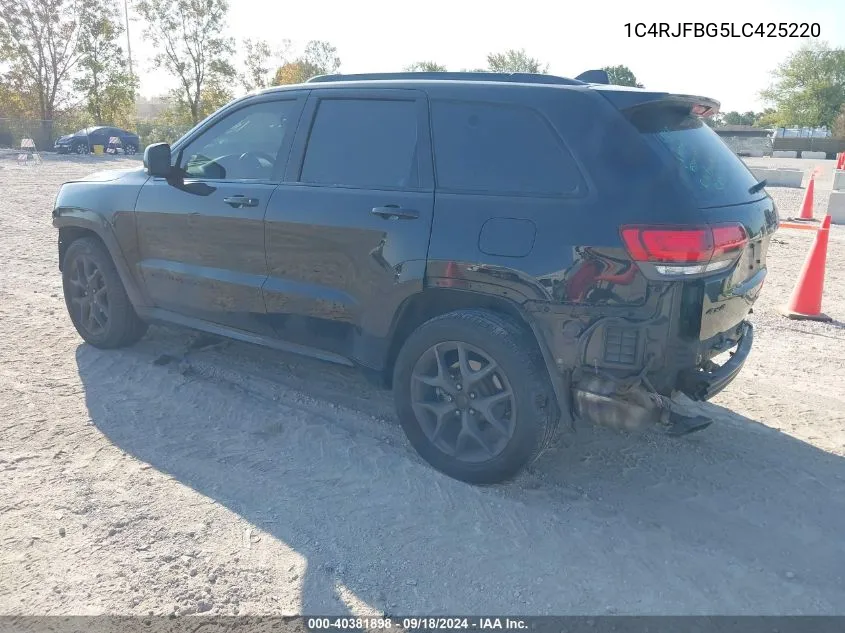 2020 Jeep Grand Cherokee Limited VIN: 1C4RJFBG5LC425220 Lot: 40381898