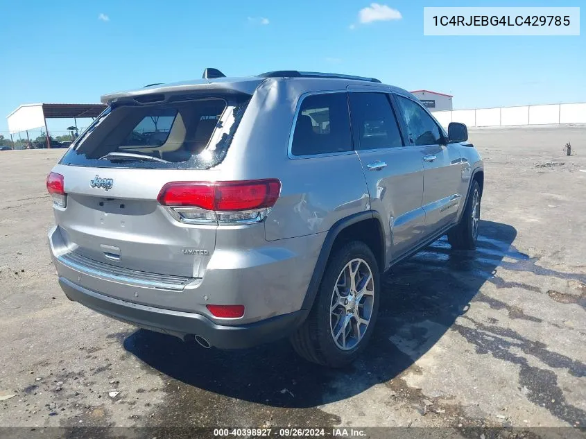 2020 Jeep Grand Cherokee Limited 4X2 VIN: 1C4RJEBG4LC429785 Lot: 40398927